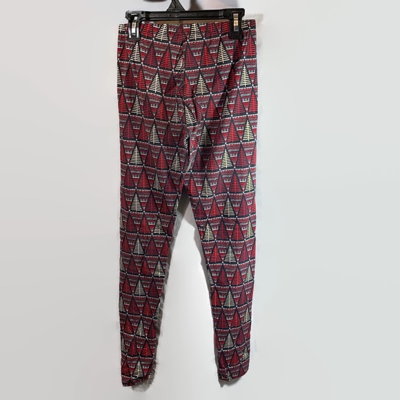 Fabkids Girls Leggings Red Black Gold Holiday Print Size 14/16 XXL - Picture 2 of 7